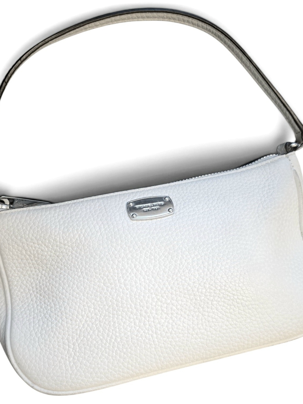 Michael Kors Small White Jet Set Soft Pebbled Leather Crossbody Shoulder Bag